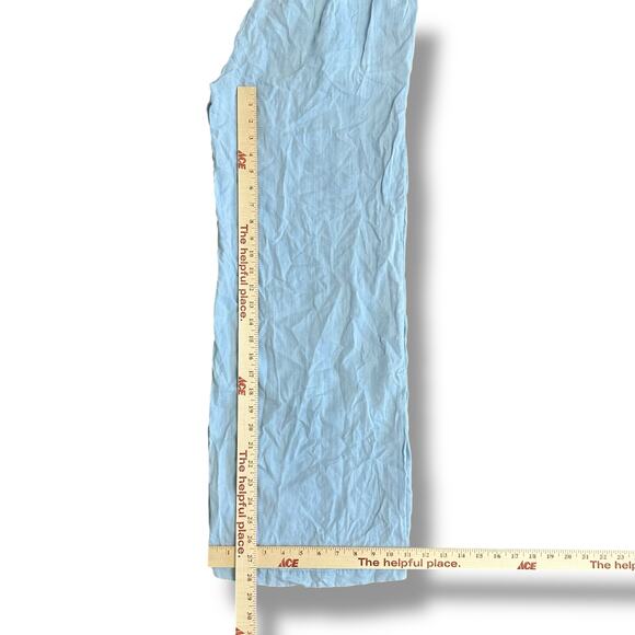 Dear John XS Wide Leg Pants Light Blue Smocked Waist Flowy Summer Trousers - Picture 4 of 10